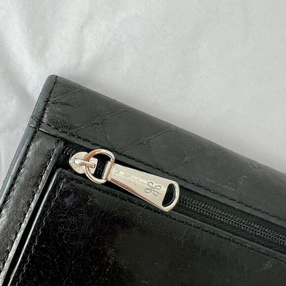 Hobo International Black Smooth Embossed Quilted Leather Trifold Wallet - Picture 6 of 12